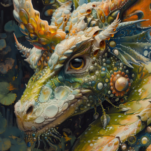 Dazzling Dragon: A Vibrant Painting of a Mythical Creature