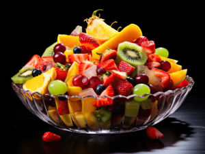 A Glass Bowl Overflowing with Fresh Fruit