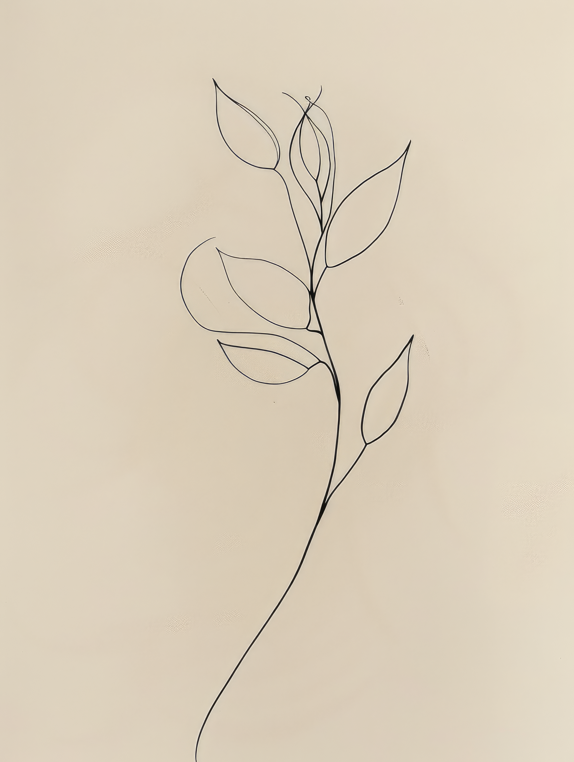 Plant in a Line Art Style