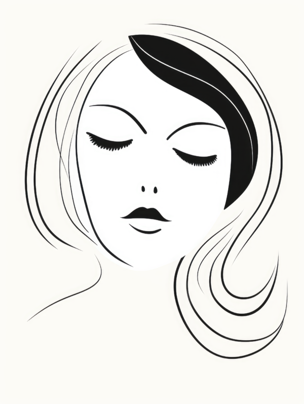 Black and white drawing of a womenwomen
