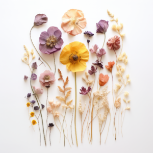 Vibrant Bouquet of Pressed Flowers