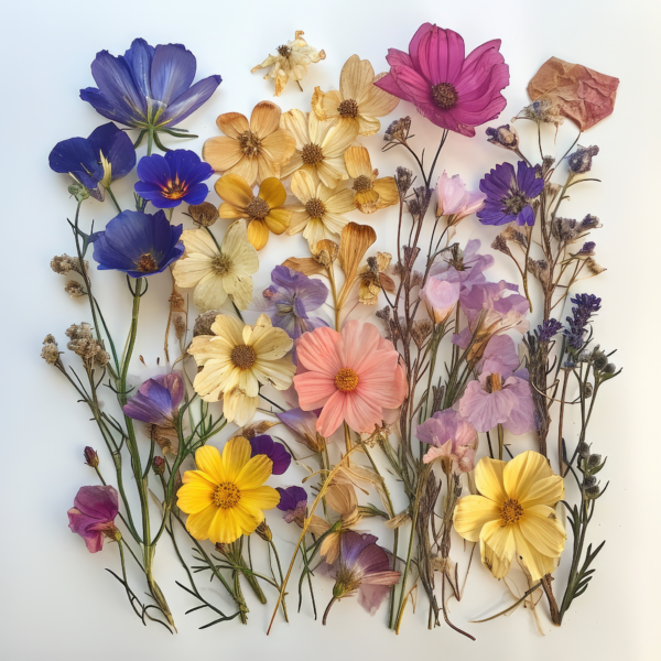 Pressed Flowers: A Vibrant and Organic Floral Arrangement